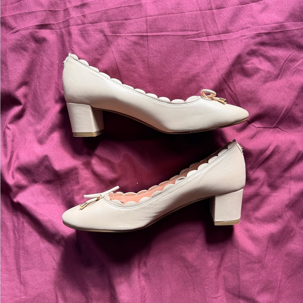 Kate Spade New York Yazmin Detailed Block-Heel Pumps Nude 9.5 - Picture 2 of 5